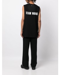 schwarzes bedrucktes Trägershirt von TEAM WANG design