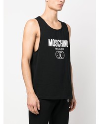 schwarzes bedrucktes Trägershirt von Moschino