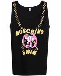 schwarzes bedrucktes Trägershirt von Moschino