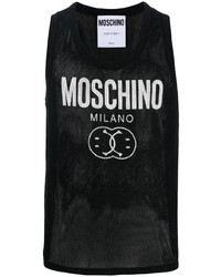 schwarzes bedrucktes Trägershirt von Moschino