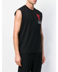 schwarzes bedrucktes Trägershirt von McQ Alexander McQueen