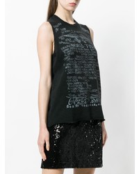 schwarzes bedrucktes Trägershirt von Givenchy