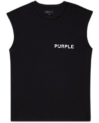 schwarzes bedrucktes Trägershirt von purple brand