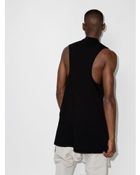 schwarzes bedrucktes Trägershirt von Rick Owens DRKSHDW