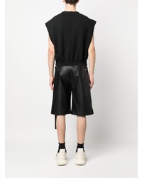 schwarzes bedrucktes Trägershirt von Rick Owens DRKSHDW