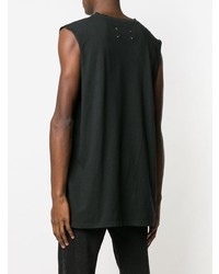 schwarzes bedrucktes Trägershirt von Maison Margiela