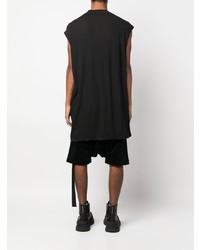 schwarzes bedrucktes Trägershirt von Rick Owens