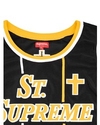 schwarzes bedrucktes Trägershirt von Supreme