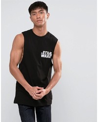 schwarzes bedrucktes Trägershirt von Asos