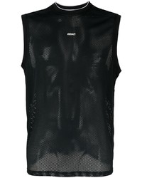schwarzes bedrucktes Trägershirt von Versace