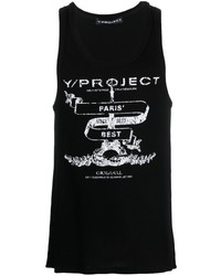 schwarzes bedrucktes Trägershirt von Y/Project