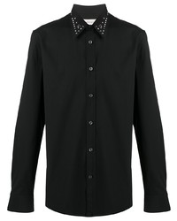 schwarzes beschlagenes Langarmhemd von Alexander McQueen