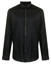 schwarzes beschlagenes Langarmhemd von Armani Exchange