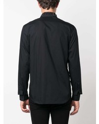 schwarzes beschlagenes Langarmhemd von Philipp Plein