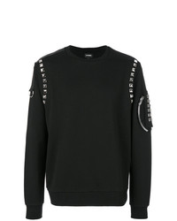 schwarzes beschlagenes Sweatshirt von Les Hommes
