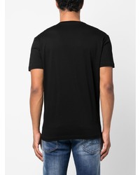 schwarzes beschlagenes T-Shirt mit einem Rundhalsausschnitt von DSQUARED2