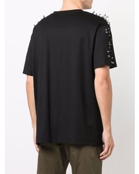 schwarzes beschlagenes T-Shirt mit einem Rundhalsausschnitt von Givenchy