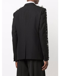 schwarzes beschlagenes Wollsakko von Givenchy
