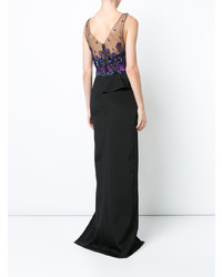 schwarzes besticktes Ballkleid von Marchesa Notte