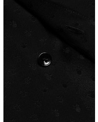 schwarzes besticktes Businesshemd von Saint Laurent