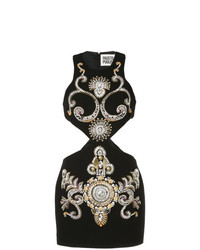 schwarzes besticktes figurbetontes Kleid von Fausto Puglisi