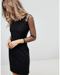 schwarzes besticktes figurbetontes Kleid von Zibi London