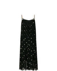 schwarzes besticktes gerade geschnittenes Kleid aus Netzstoff von N°21