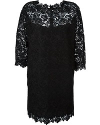 schwarzes besticktes gerade geschnittenes Kleid von Ermanno Scervino