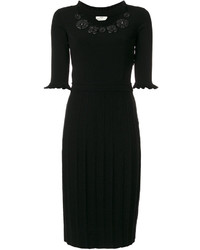 schwarzes besticktes Kleid von Fendi