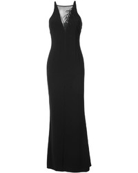 schwarzes besticktes Kleid von Halston
