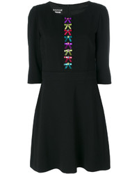 schwarzes besticktes Kleid von Moschino