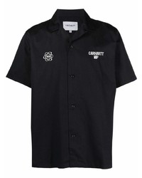 schwarzes besticktes Kurzarmhemd von Carhartt WIP