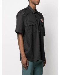 schwarzes besticktes Kurzarmhemd von Dickies Construct