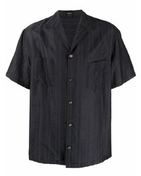 schwarzes besticktes Kurzarmhemd von Versace