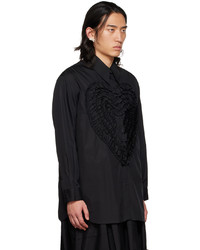 schwarzes besticktes Langarmhemd von Simone Rocha