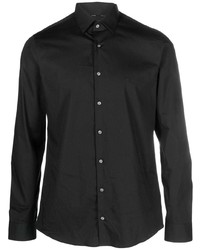 schwarzes besticktes Langarmhemd von Calvin Klein