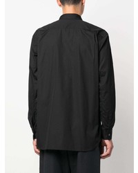 schwarzes besticktes Langarmhemd von Comme Des Garcons SHIRT