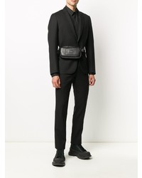 schwarzes besticktes Langarmhemd von Dolce & Gabbana