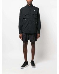 schwarzes besticktes Langarmhemd von Nike