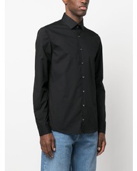 schwarzes besticktes Langarmhemd von Calvin Klein