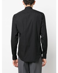 schwarzes besticktes Langarmhemd von Versace