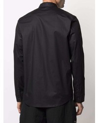 schwarzes besticktes Langarmhemd von Karl Lagerfeld