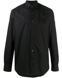 schwarzes besticktes Langarmhemd von Philipp Plein