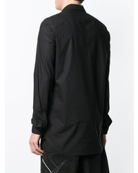 schwarzes besticktes Langarmhemd von Rick Owens