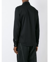 schwarzes besticktes Langarmhemd von McQ Alexander McQueen