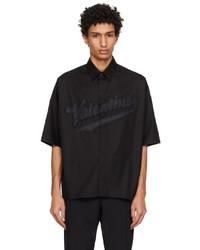 schwarzes besticktes Langarmhemd von Valentino