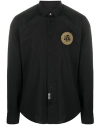 schwarzes besticktes Langarmhemd von VERSACE JEANS COUTURE