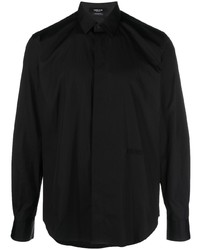 schwarzes besticktes Langarmhemd von Versace