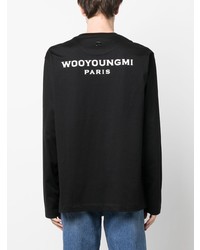 schwarzes besticktes Langarmshirt von Wooyoungmi