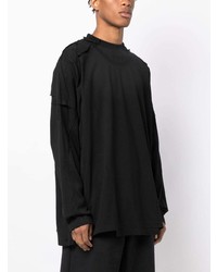 schwarzes besticktes Langarmshirt von Vetements